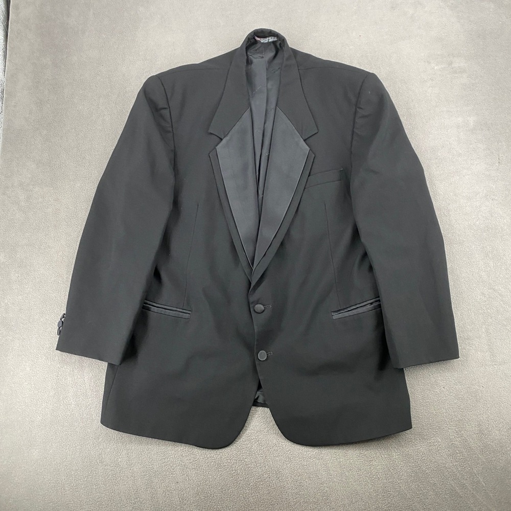 Oscar de la Renta Formal Mens Black Tuxedo Jacket Peak Lapel Blazer USA 6811